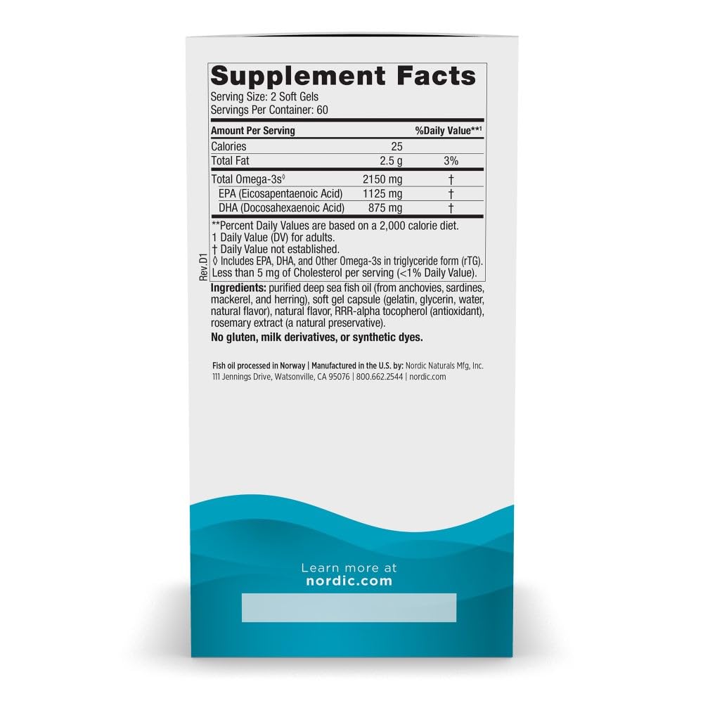 Nordic Naturals Ultimate Omega 2X Lemon - 120 Soft Gels, 2150 mg Omega-3