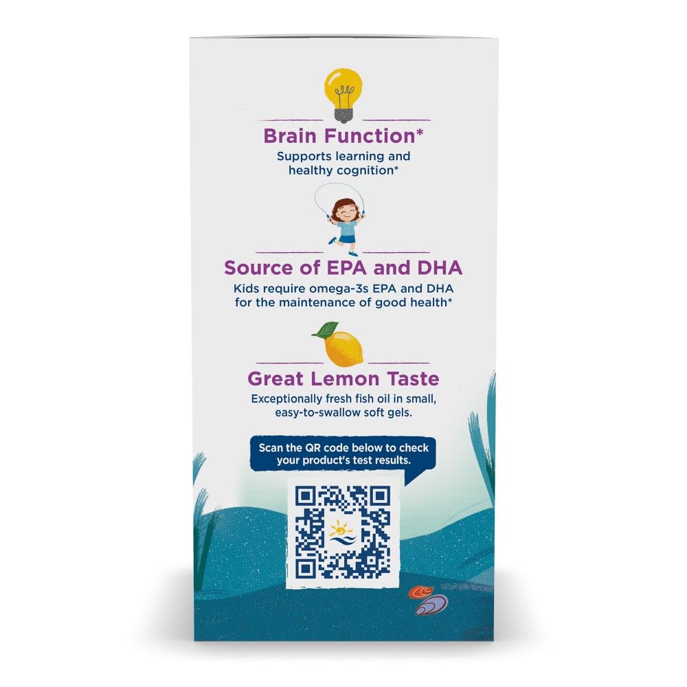 Nordic Naturals Complete Omega Jr. Lemon | 180 Mini Soft Gels, 283 mg Total Omega-3s + 35 mg GLA | Non-GMO