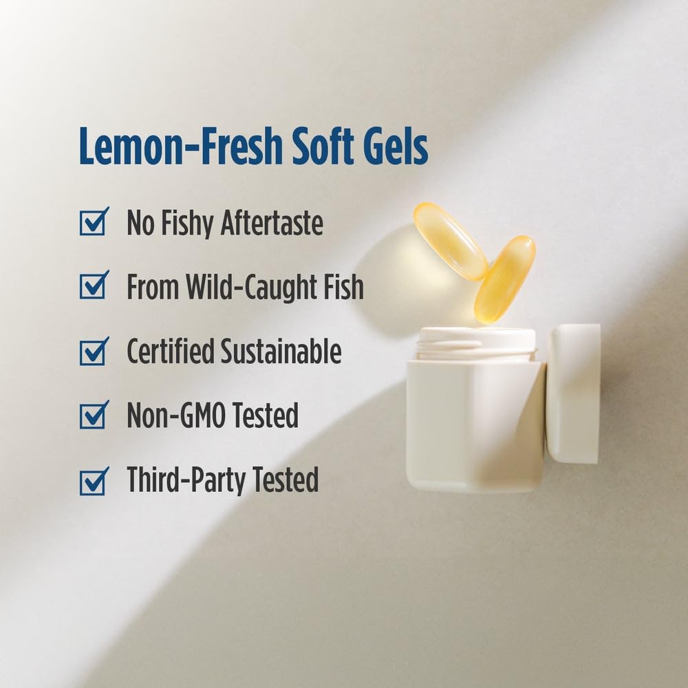 Nordic Naturals ProOmega Lemon Flavor — High-Potency Omega-3 (1280 mg) 180 Soft Gels