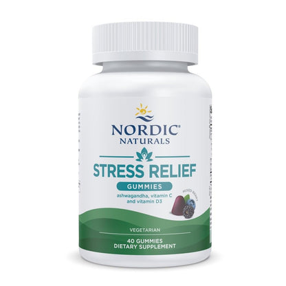 Nordic Naturals Stress Relief Gummies – Mixed Berry (40 Gummies) | Non-GMO, Vegetarian, 20 Servings
