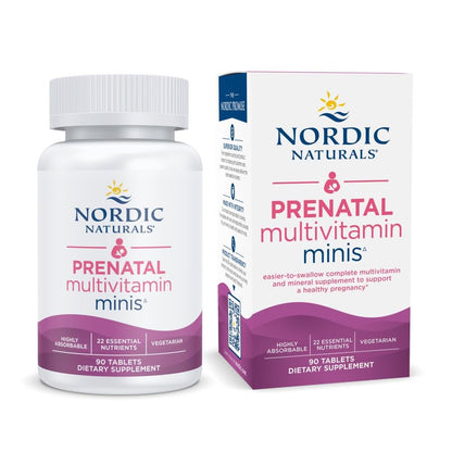 Nordic Naturals Vegetarian Prenatal Multivitamin Minis – 90 Easy-to-Swallow Tablets | Non-GMO