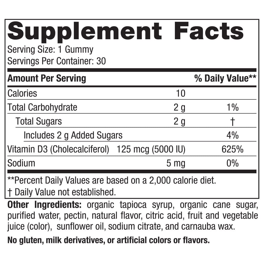 Nordic Naturals Vitamin D3 5000 Gummies - Passion Fruit, 30 Gummies, Pack of 2 | Vegetarian & Non-GMO