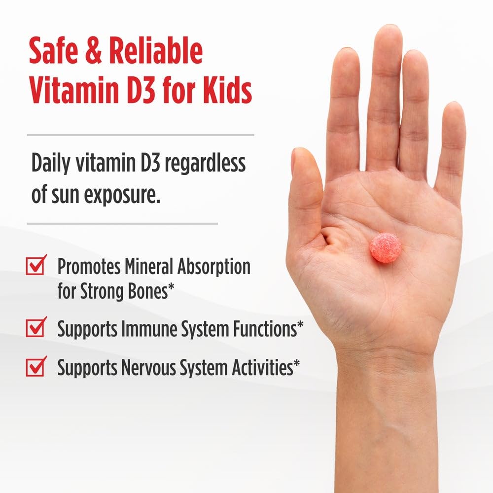 Nordic Naturals Vitamin D3 Gummies Kids – Wild Watermelon Splash, 400 IU, 60 Gummies