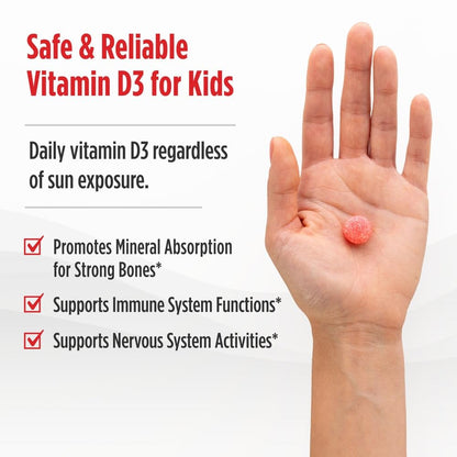 Nordic Naturals Vitamin D3 Gummies Kids - Wild Watermelon Splash, Pack of 2 | 400 IU D3