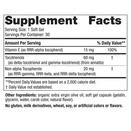 Nordic Naturals Vitamin E Complex – Unflavored, 30 Soft Gels