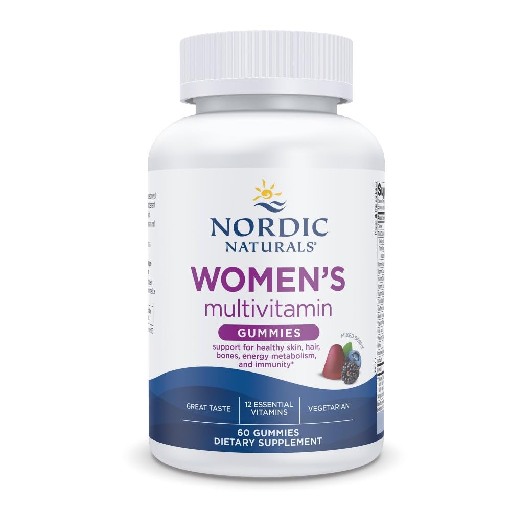 Nordic Naturals Women's Multivitamin Gummies - Mixed Berry, 60 Gummies | Supports Skin, Hair, Bones, Energy & Immunity | Non-GMO & Vegetarian