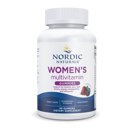 Nordic Naturals Women's Multivitamin Gummies - Mixed Berry, 60 Gummies | Supports Skin, Hair, Bones, Energy & Immunity | Non-GMO & Vegetarian