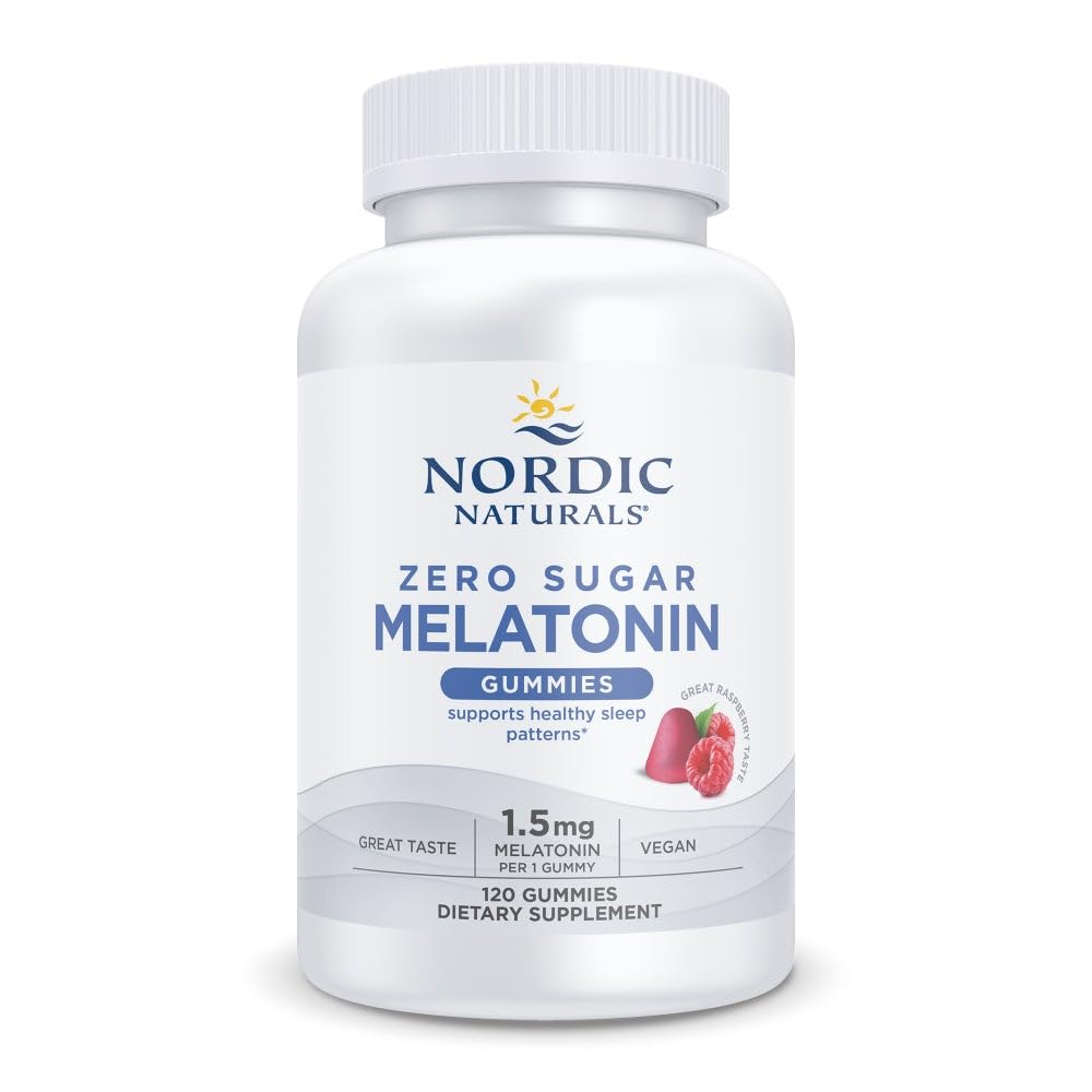 Nordic Naturals Zero Sugar Melatonin Gummies – Raspberry, 1.5 mg, 120 Gummies | Vegan & Non-GMO