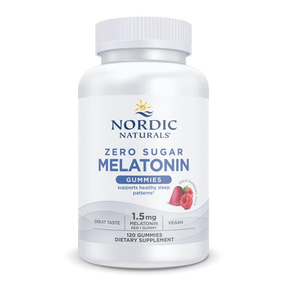 Nordic Naturals Zero Sugar Melatonin Gummies – Raspberry, 1.5 mg, 120 Gummies | Vegan & Non-GMO