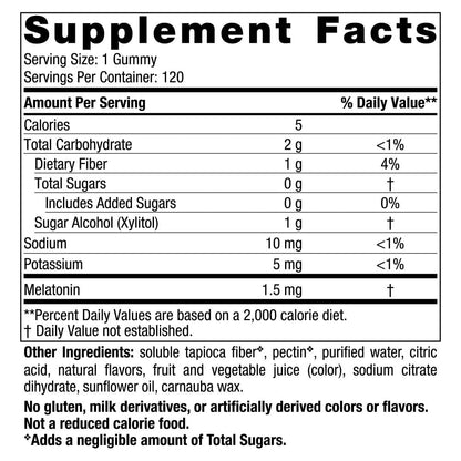Nordic Naturals Zero Sugar Melatonin Gummies – Raspberry, 1.5 mg, 120 Gummies | Vegan & Non-GMO