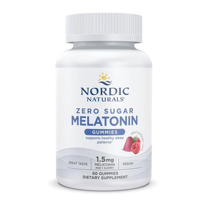 Nordic Naturals Zero Sugar Melatonin Gummies – Raspberry, 1.5 mg (60 Gummies) – Vegan, Non-GMO