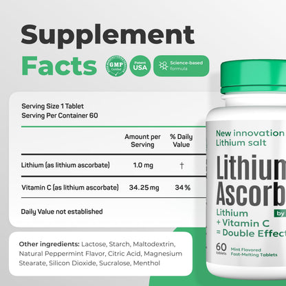 Normotim Lithium Ascorbate 1mg – Safe Microdose Mood & Focus | USA Made