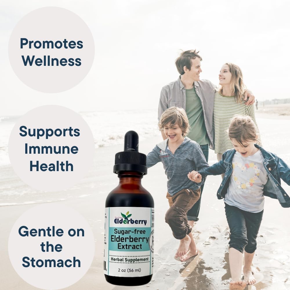 Northern Elderberry Sugar-Free Elixir - 2 oz Glycerite (Alcohol-Free) | Kid-Friendly Herbal Dietary Supplement