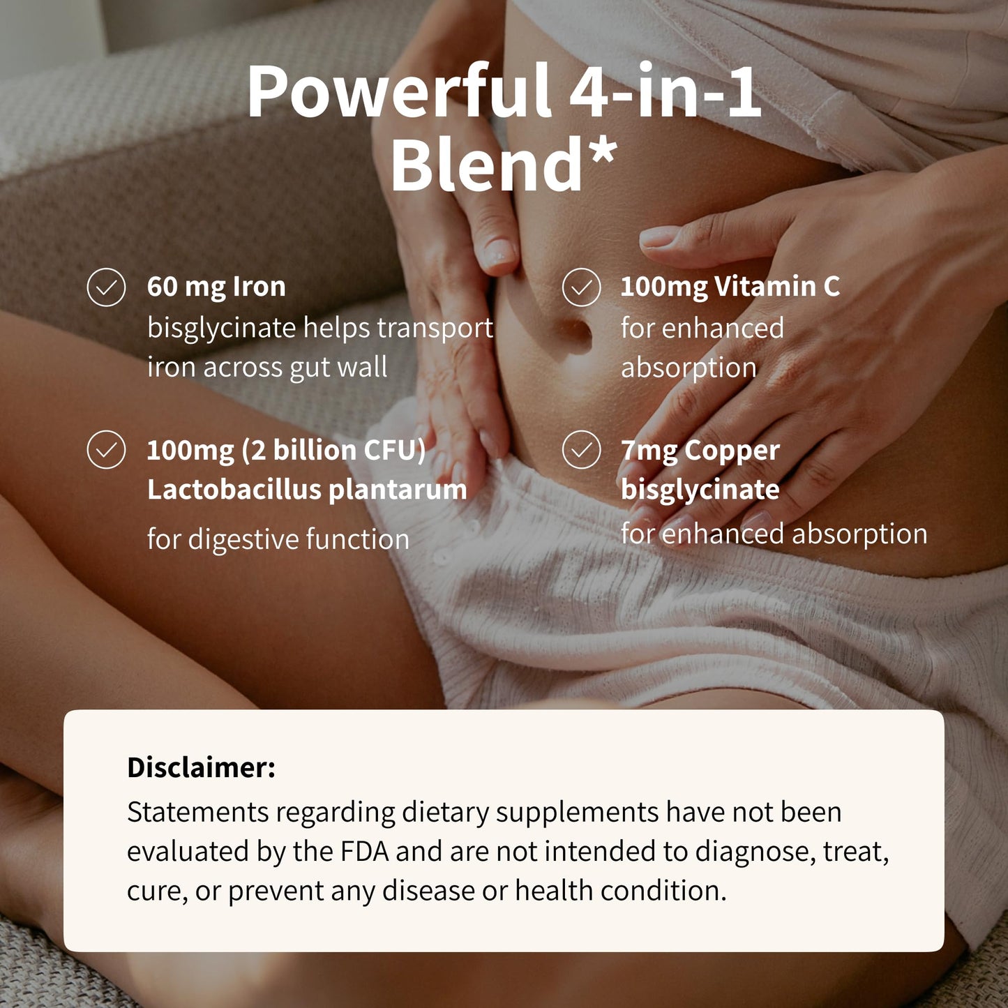 Nourished ProbIron: Vegan Iron + Probiotic for Women (90 Capsules)