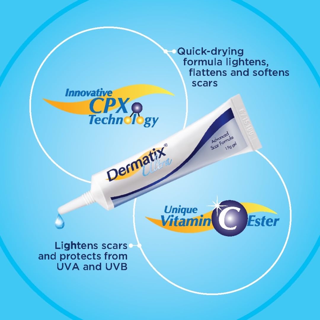 NOUVOS Dermatix Ultra Scar Gel - 15g | Softens and Flattens Scars, Quick-Drying, Odorless