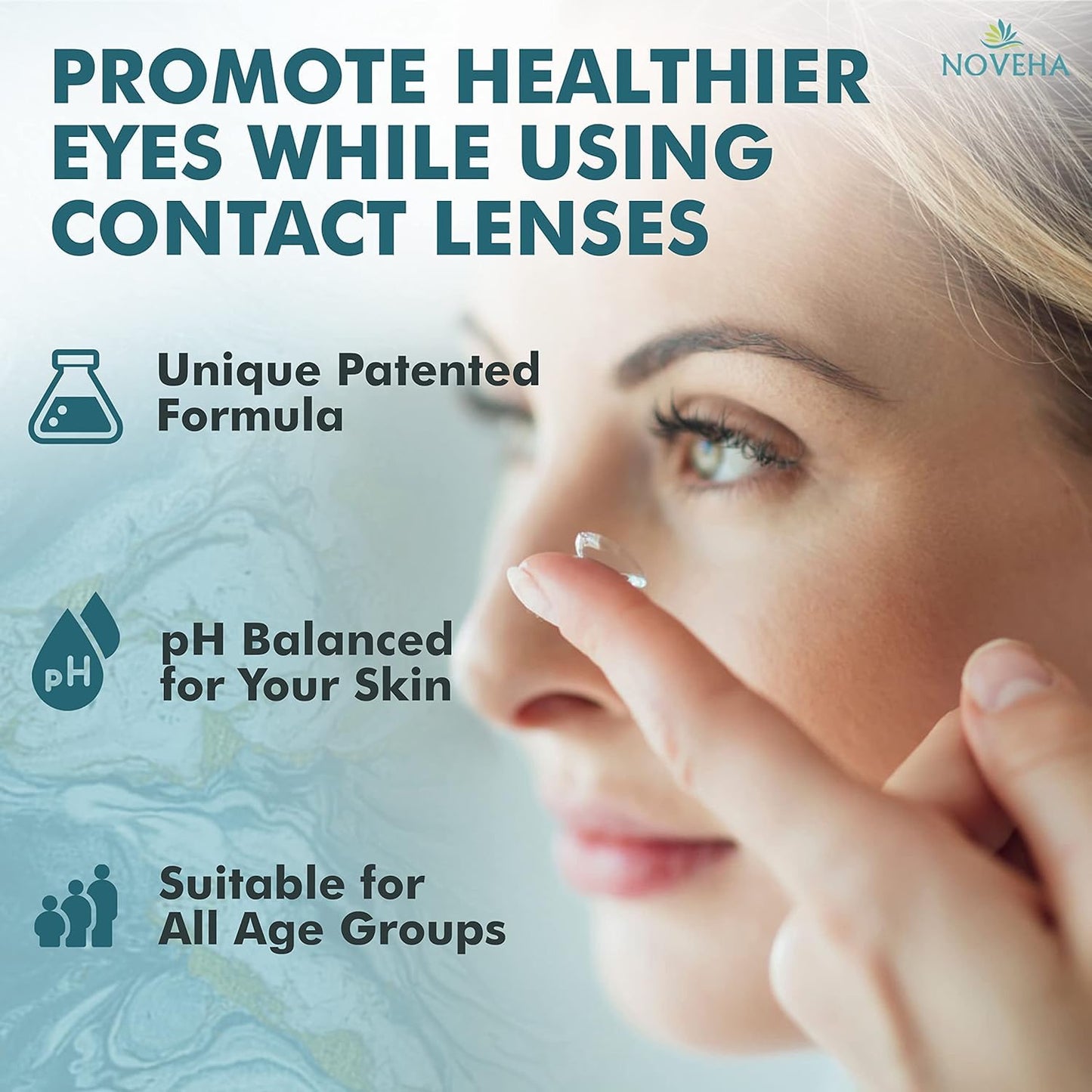 NOVEHA Eyelid Cleanser | Gentle Hypochlorous Acid Spray for Daily Eye Care (1oz, 2 Pack)