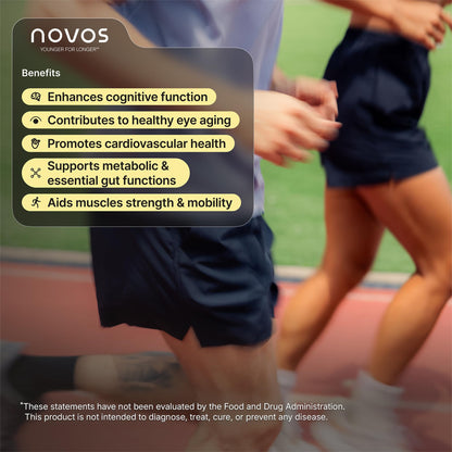 NOVOS Vital Nutritional Supplement Chews – Organ, Brain, Eye & Heart Support (120 Count) | Nattokinase, Lutein, Inulin, Rutin | Tropical Flavor
