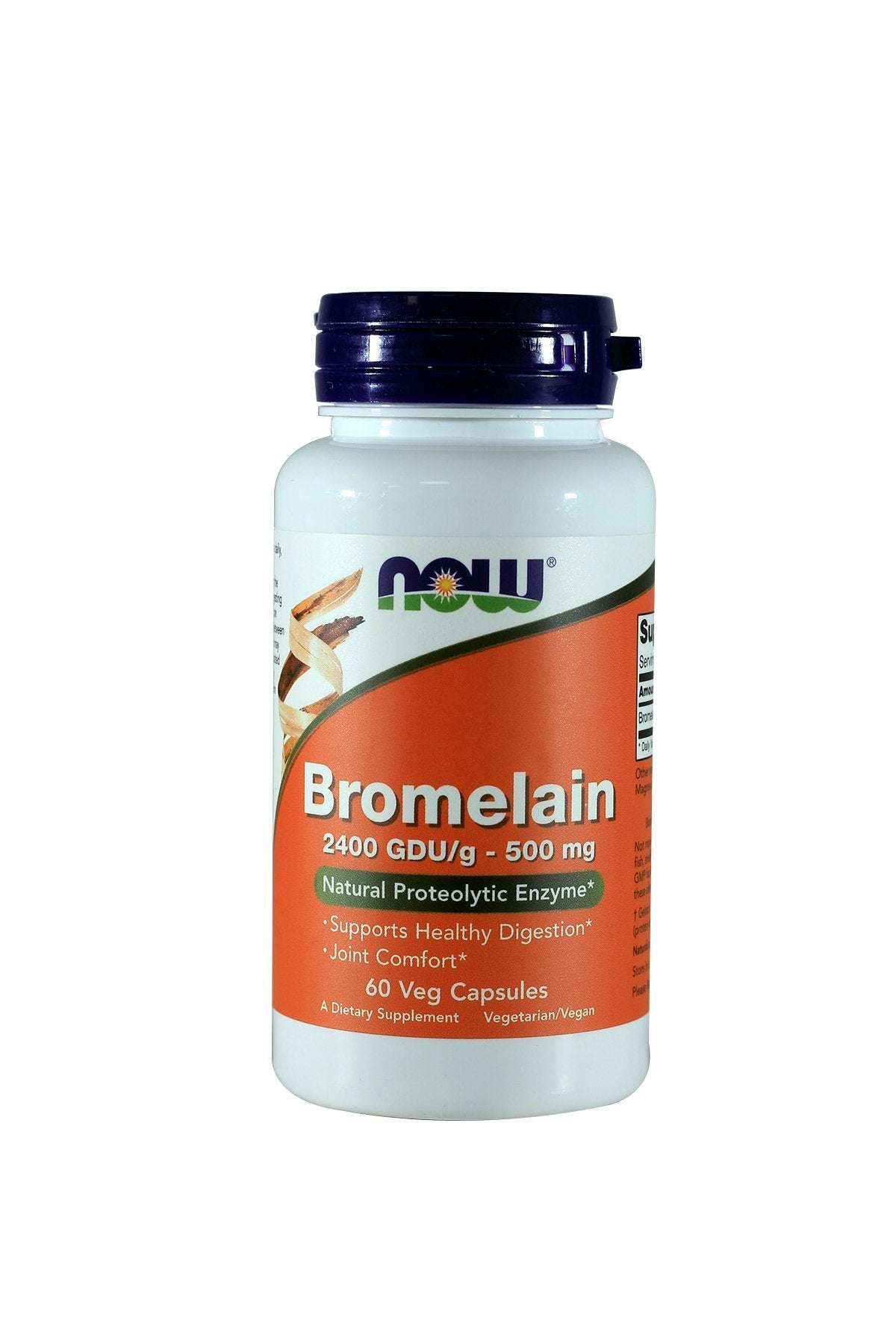 NOW Bromelain 2400 GDU 500mg, 60 Caps (Pack of 2) | Digestive & Joint Support