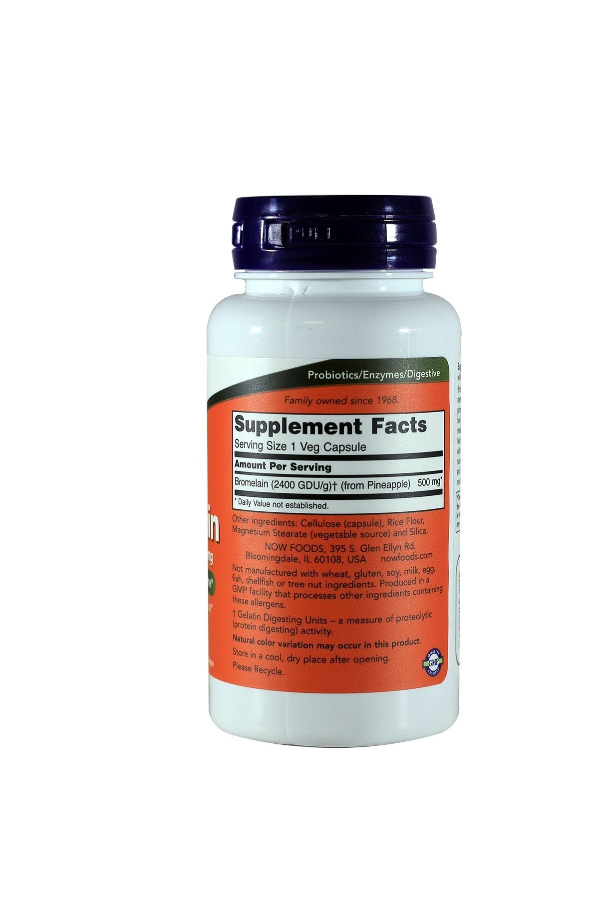 NOW Bromelain 2400 GDU 500mg, 60 Caps (Pack of 2) | Digestive & Joint Support
