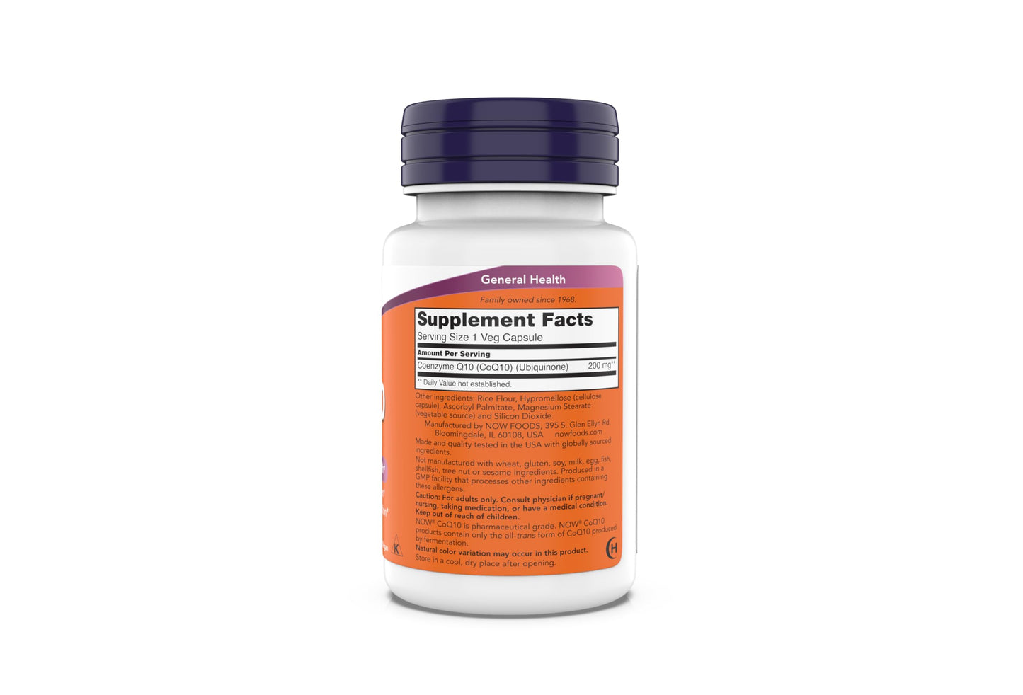 NOW CoQ10 200 mg – Cardiovascular Health, Vegan, Kosher | 90 Vegetarian Capsules