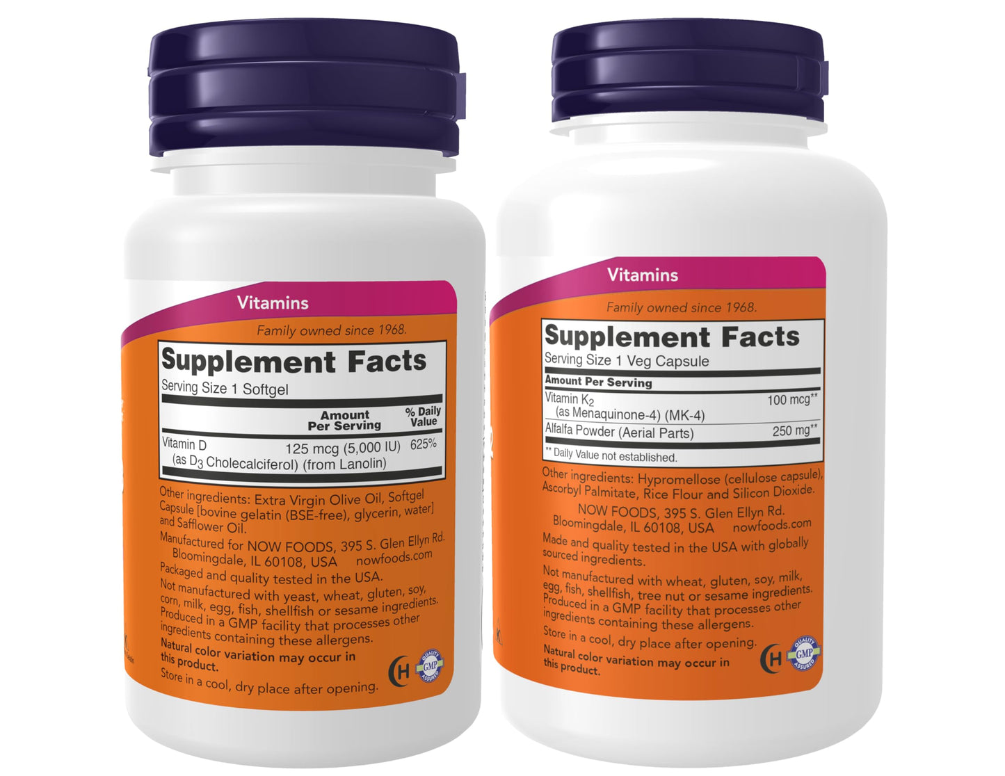 Now Supplements Bundle: Vitamin D-3 5,000 IU & Vitamin K-2 MK-4