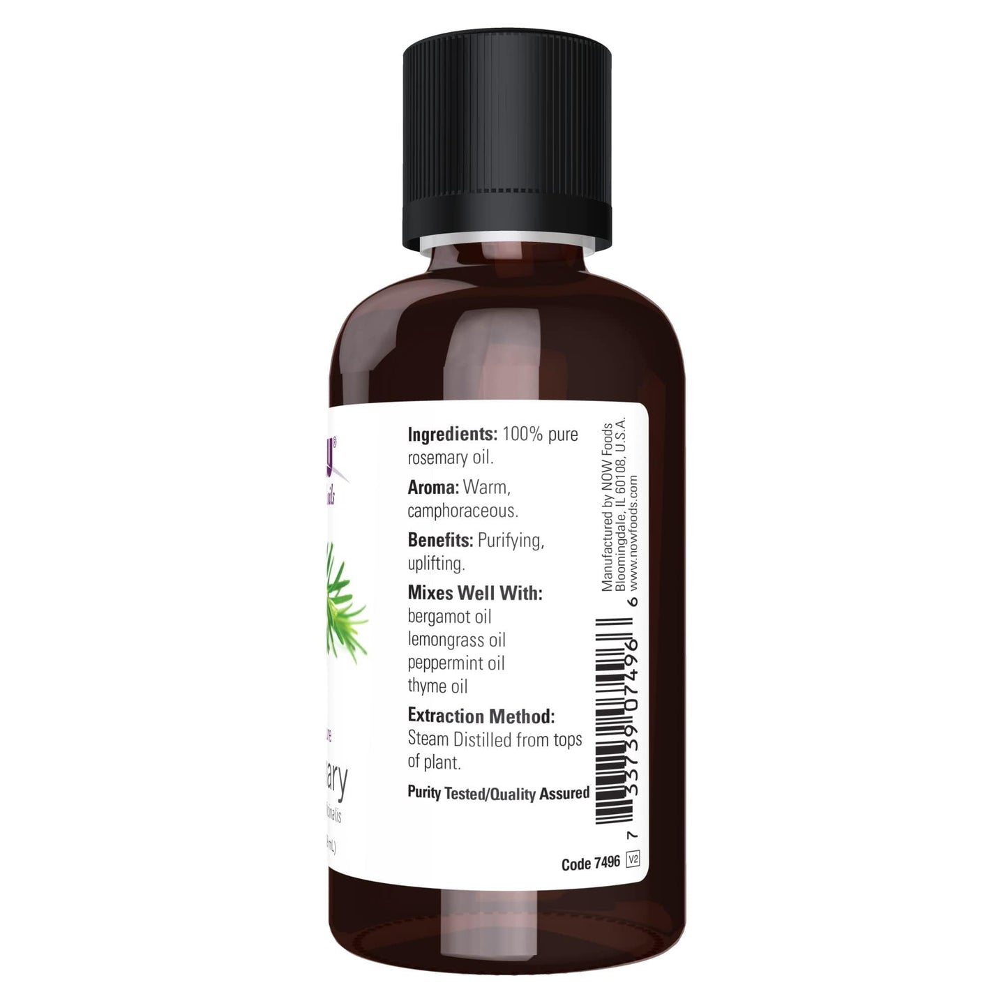 NOW Essential Oils Rosemary Oil – 2 oz, 100% Pure & Steam Distilled
