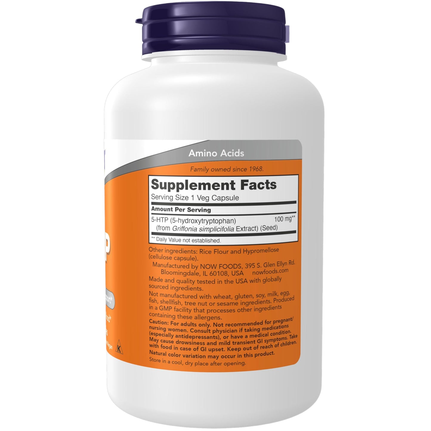NOW Foods 5-HTP 100 mg - Neurotransmitter Support* - 240 Veg Capsules