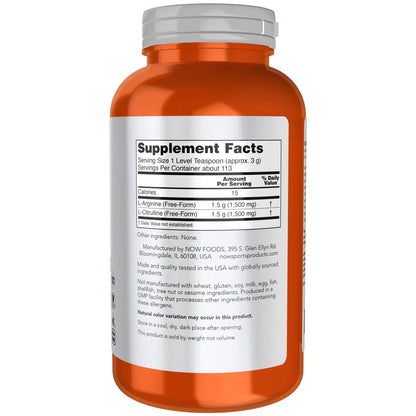 NOW Foods Arginine & Citrulline Powder 1:1 Ratio - 12 oz
