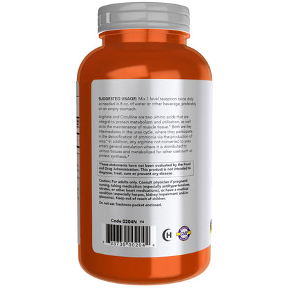 NOW Foods Arginine & Citrulline Powder 1:1 Ratio - 12 oz
