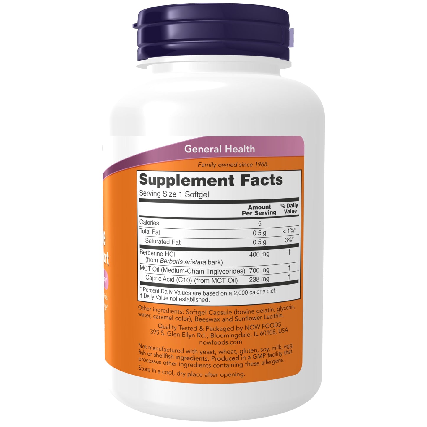 NOW Foods Berberine Glucose Support with MCT Oil - 90 Softgels