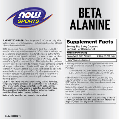 Now Foods Beta-Alanine - 120 Capsules (Pack of 2)