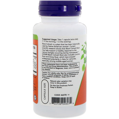NOW Foods Black Cohosh 80 mg - Menopause Support (2.5% Extract)