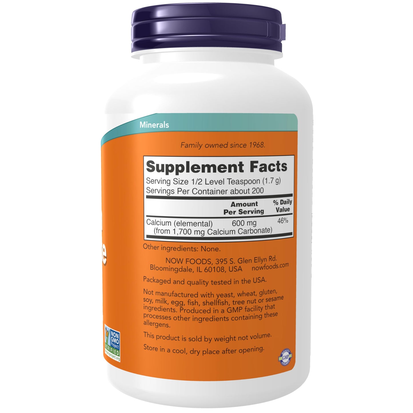 NOW Foods Calcium Carbonate Powder - High Calcium for Bone Health, 12 oz