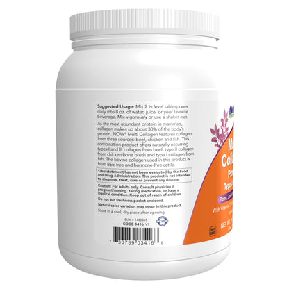 NOW Foods Multi Collagen Protein (Types I, II & III) – 16 oz Bone, Joint & Skin Health