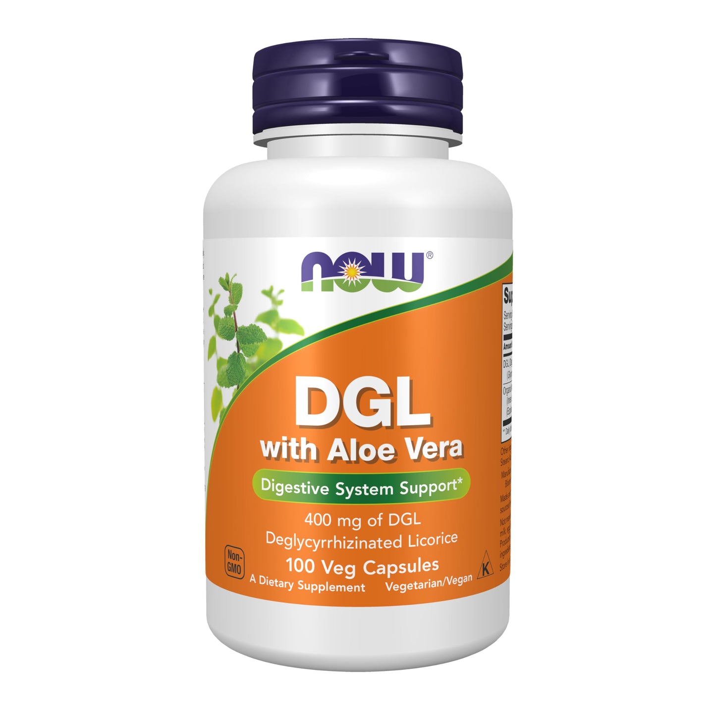 NOW Foods DGL with Aloe Vera – Deglycyrrhizinated Licorice Dietary Supplement, 400 mg, 100 Veg Capsules