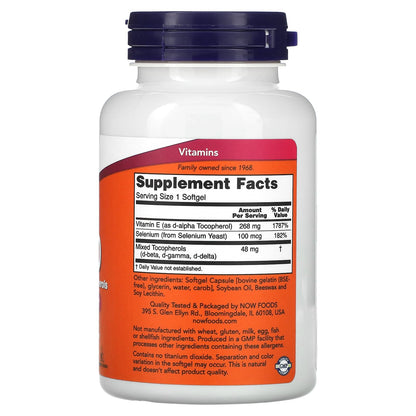 Now Foods E-400 D-Alpha with Mixed Tocopherols – 400 IU Vitamin E, 100 Softgels