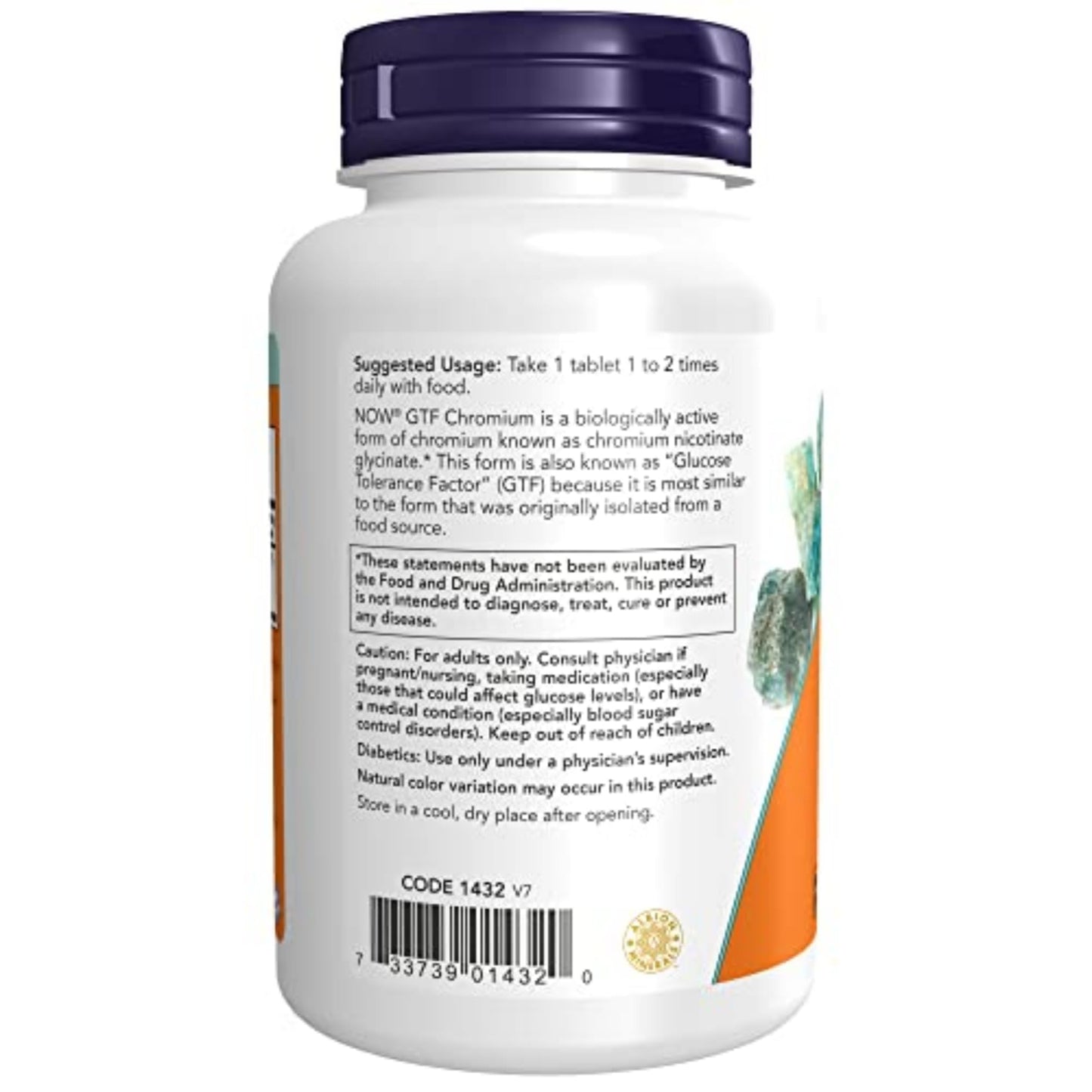 NOW Foods GTF Chromium 200 mcg – Insulin Co-Factor, 250 Tablets