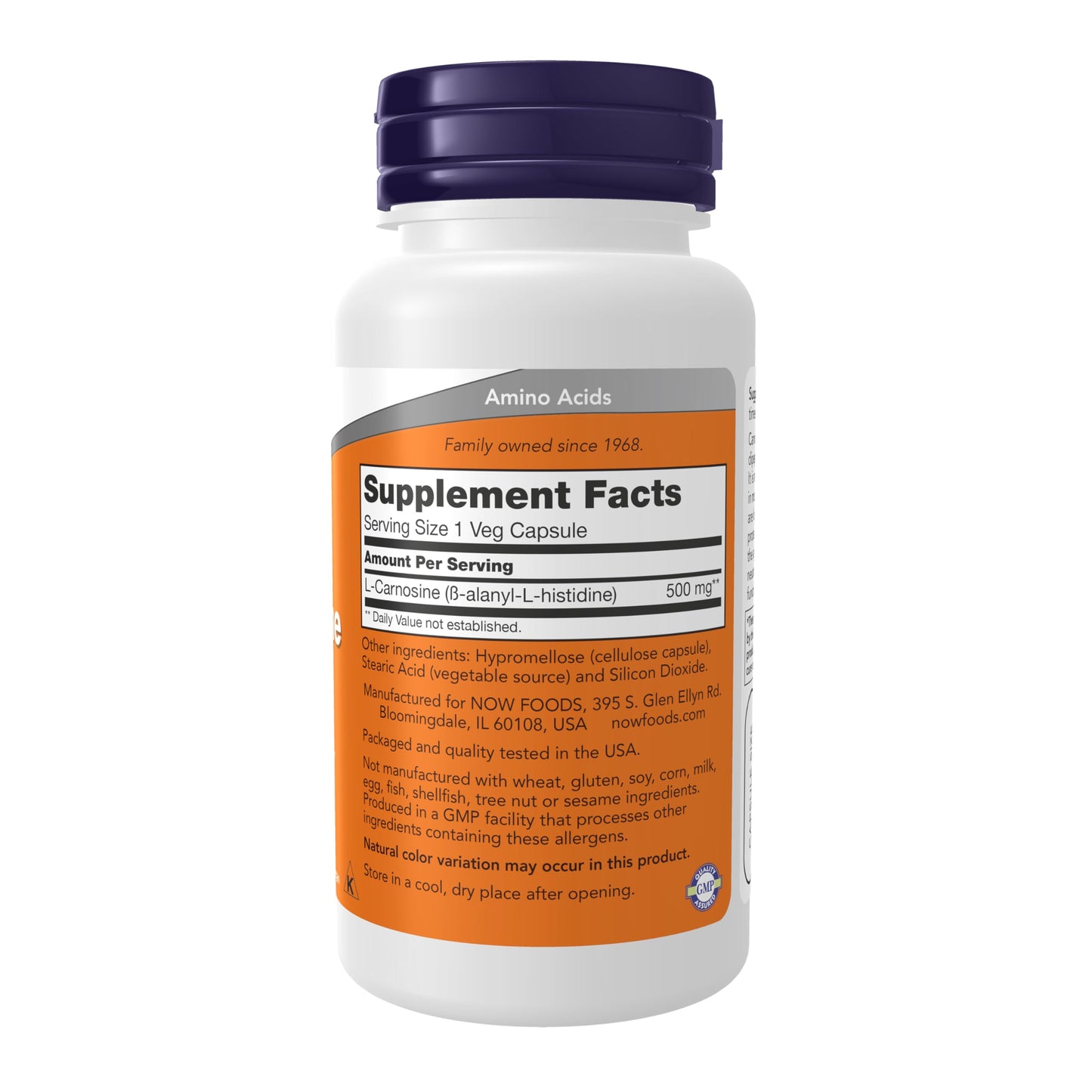 NOW Foods L-Carnosine 500 mg – 50 Veg Capsules | Healthy Aging