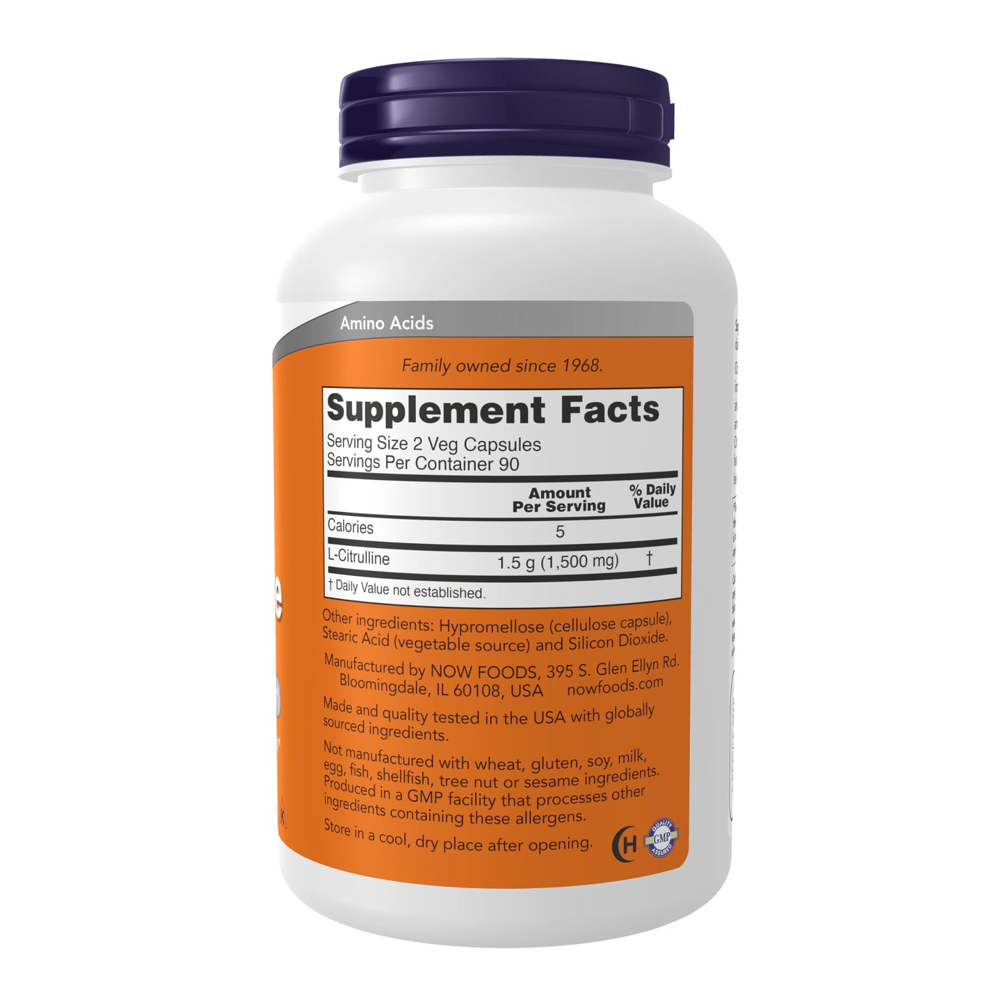 NOW Foods L-Citrulline 750 mg - 180 Veg Capsules | Supports Protein Metabolism & Immune Health