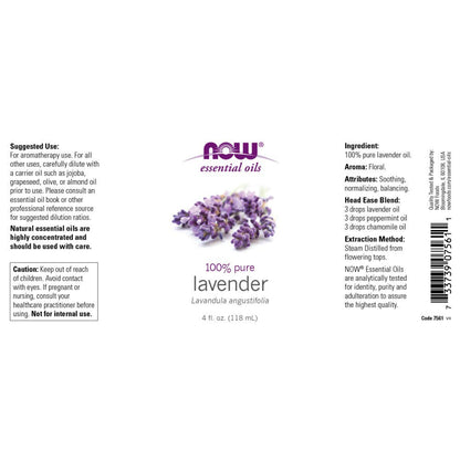 NOW Foods Lavender Oil 4 Fl Oz (2 Pack) | Pure Essential Oil for Aromatherapy