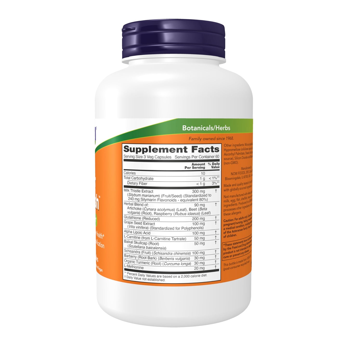NOW Foods Liver Refresh - Milk Thistle & Herb-Enzyme, 180 Veg Capsules