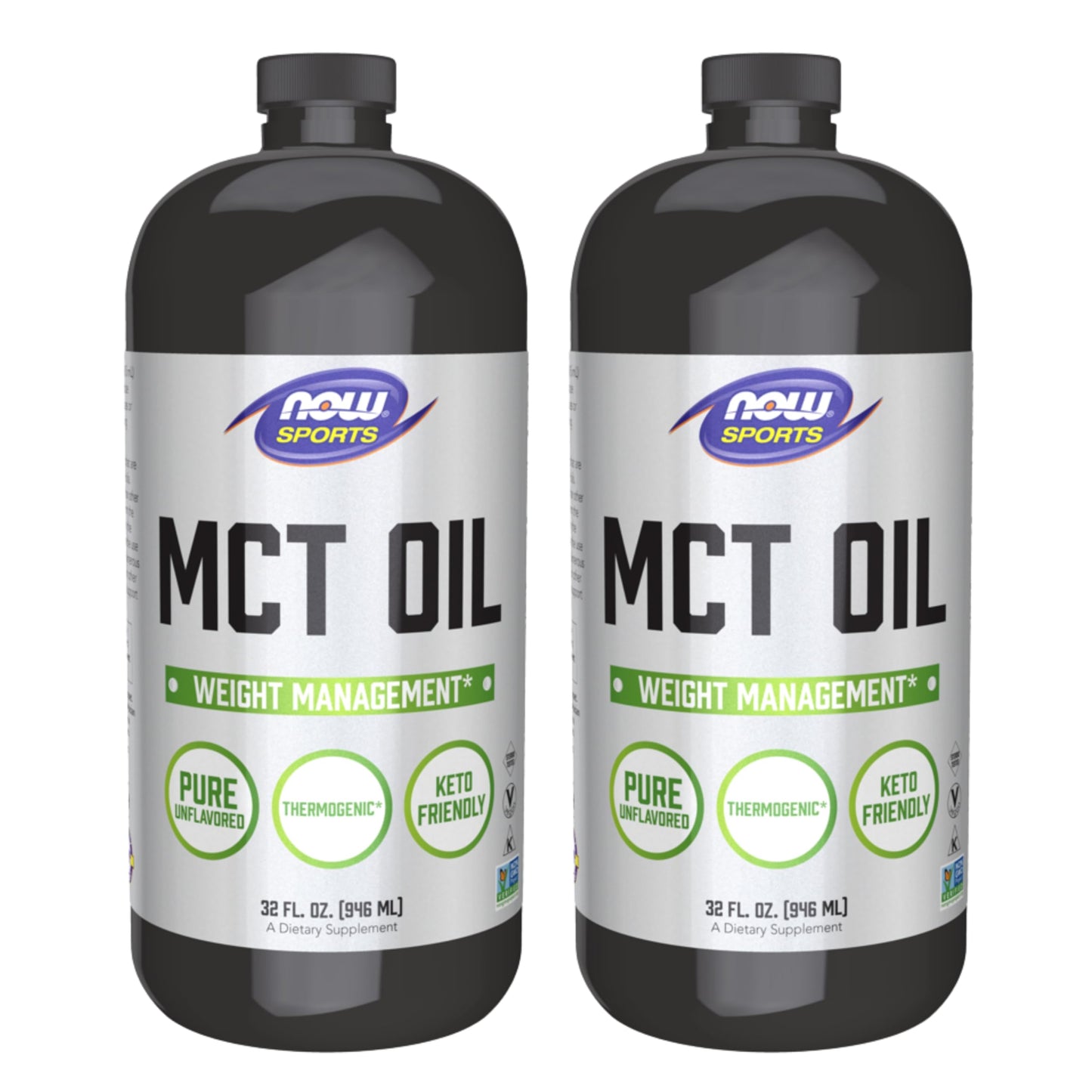 NOW Foods MCT Oil 32 oz Pack of 2 – Coconut-Derived, Keto-Friendly, Plant-Based