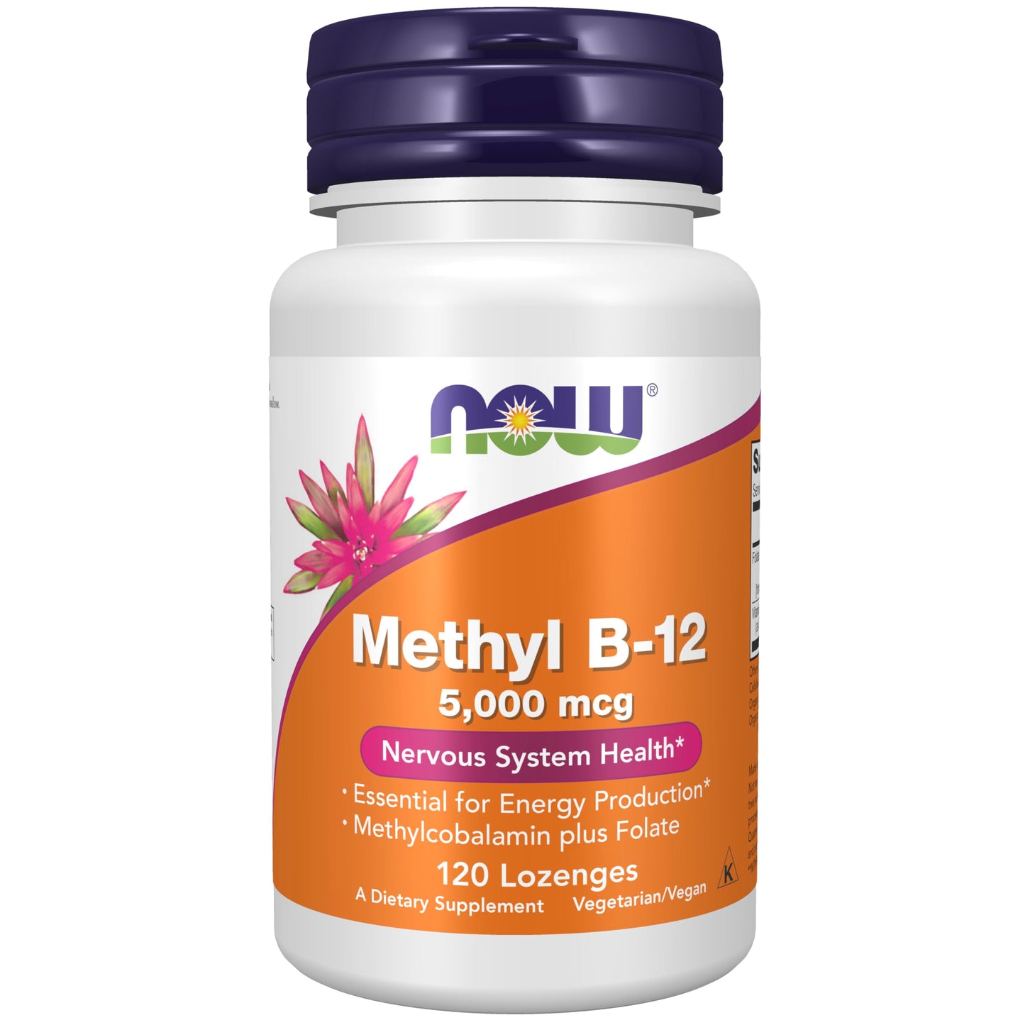 NOW Foods Methyl B-12 (Methylcobalamin) 5,000 mcg – 120 Lozenges | Nervous System Support