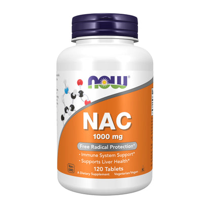 NOW Foods NAC 1000 mg – N-Acetyl-Cysteine, 120 Tablets