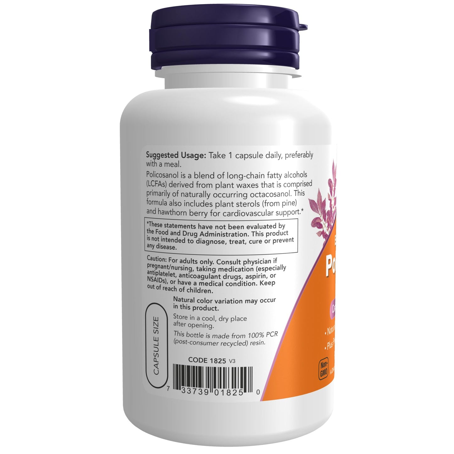 NOW Foods Policosanol 40mg with Pine Plant Sterols and Hawthorn | Extra Strength 90 Veg Capsules