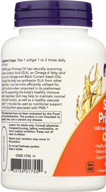 Now Foods Super Primrose 1300mg - 60 Gels | GLA Omega-6
