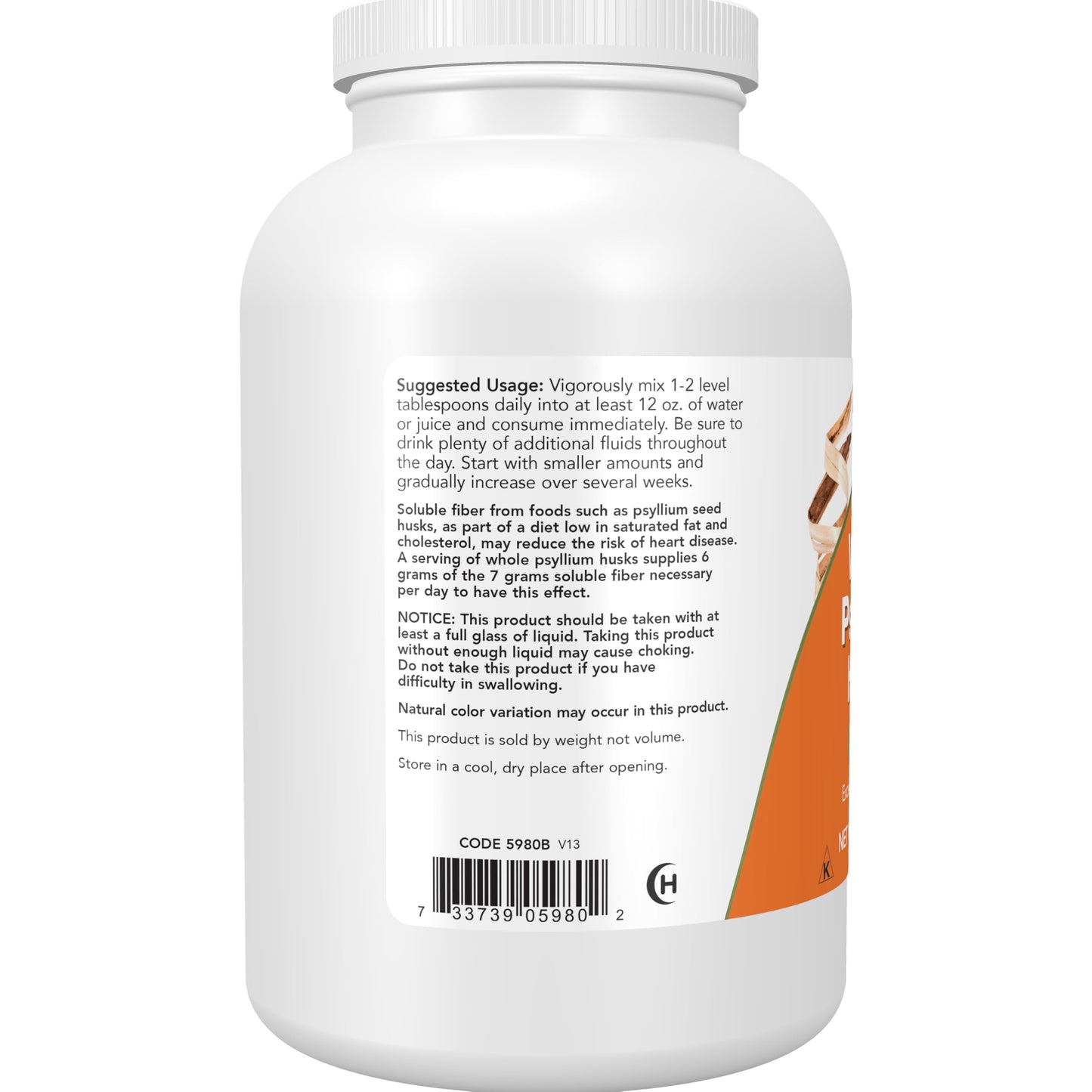 NOW Foods Whole Psyllium Husk Granule - Non-GMO Project Verified, Soluble Fiber, 12-Ounce