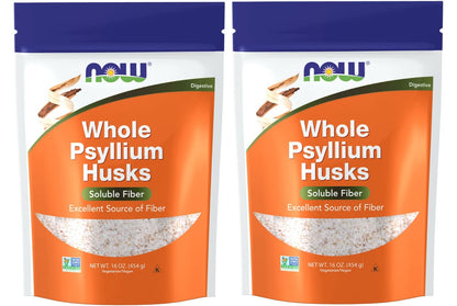 NOW Foods Psyllium Husks Whole — 16 oz (Pack of 2)