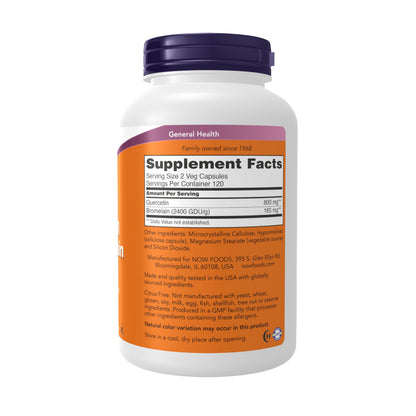 NOW Foods Quercetin with Bromelain - Balanced Immune System - 240 Veg Caps