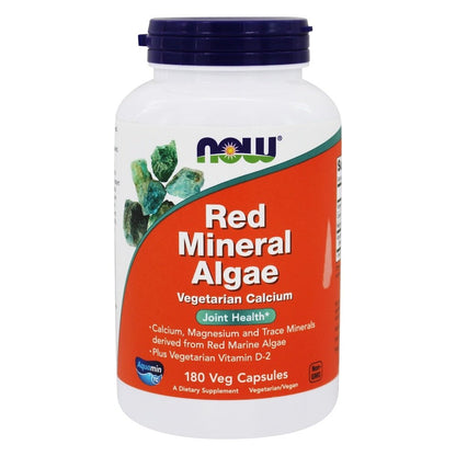 NOW Foods Red Mineral Algae Calcium - 180 Vegetarian Capsules